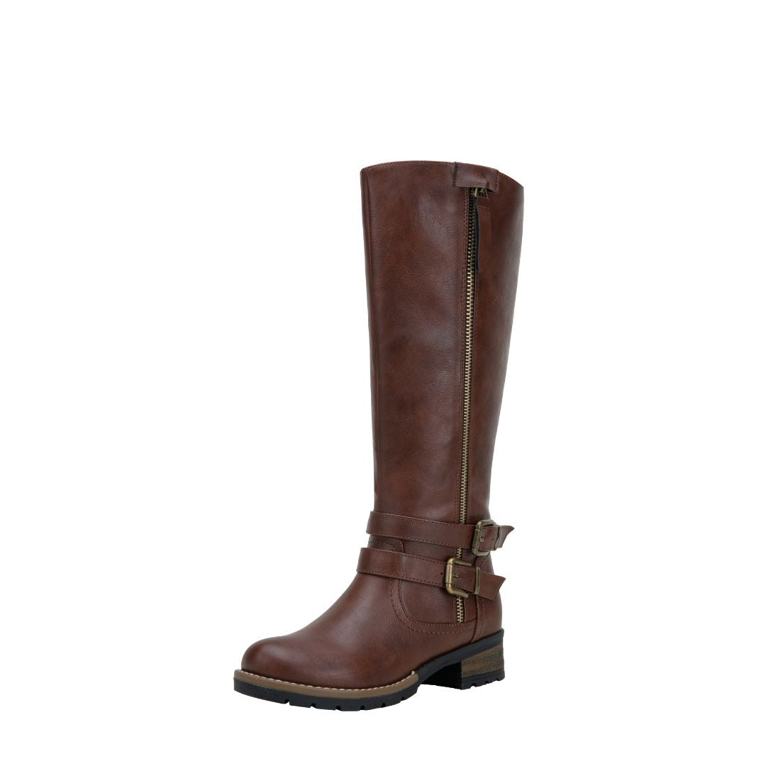 Jeossy Womens' 9660+9660W Knee High Boots | Tall Riding Boots with Outer Decorative Zipper