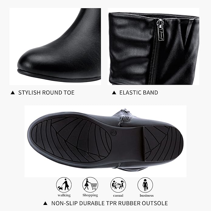 Jeossy Women's 941 Knee High Boots, Falt Slouch Boots, Tall Fall Boots Pull on