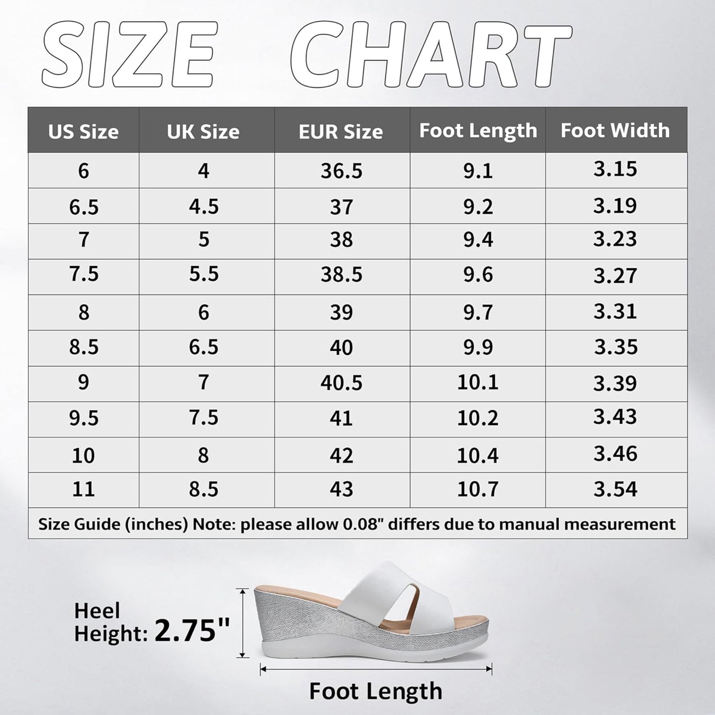 Jeossy Women's Sandals 825+870 Platform Peep Toe Wedge High Heel Slip On Shoes