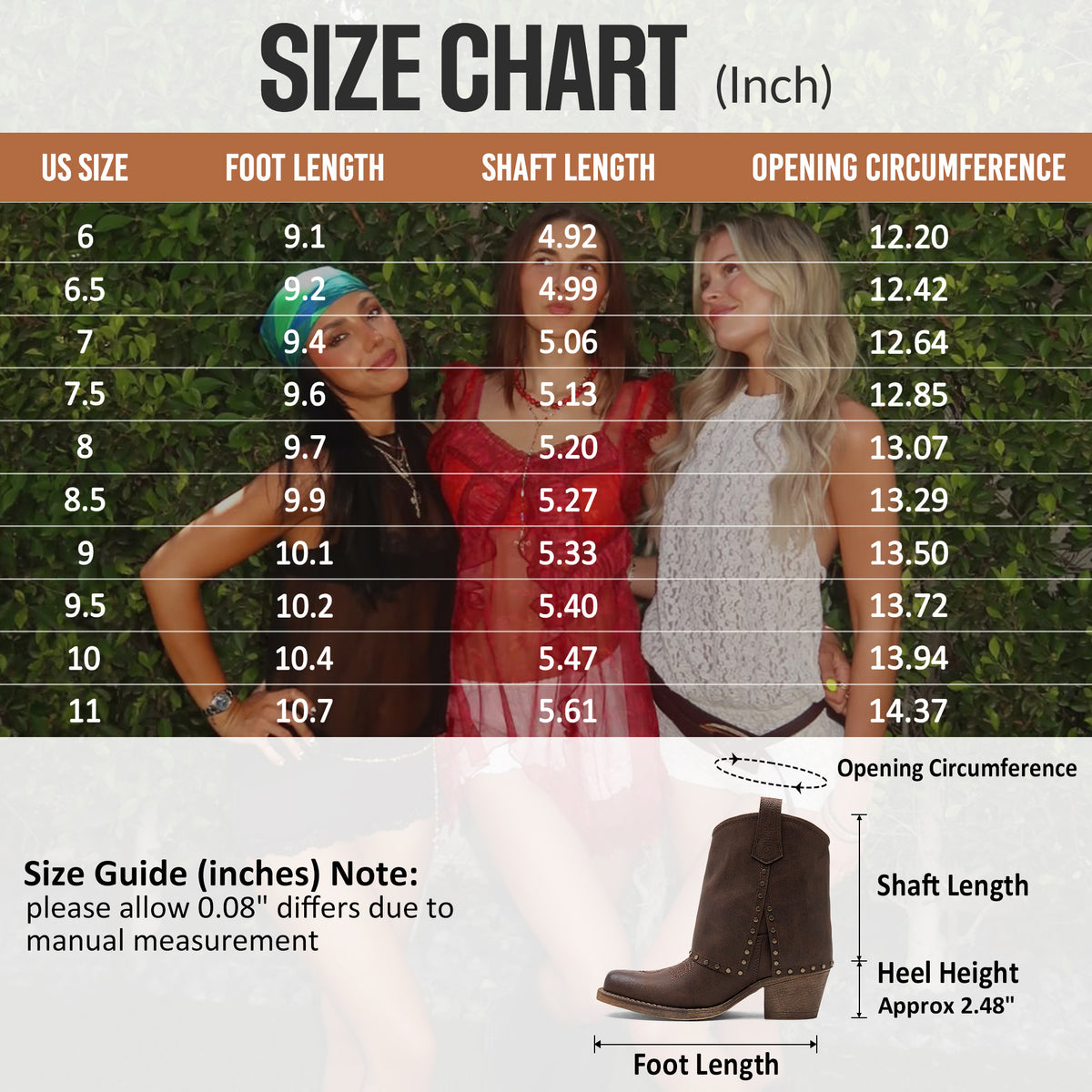 Jeossy 9202 Women's Western Studded Ankle Boots