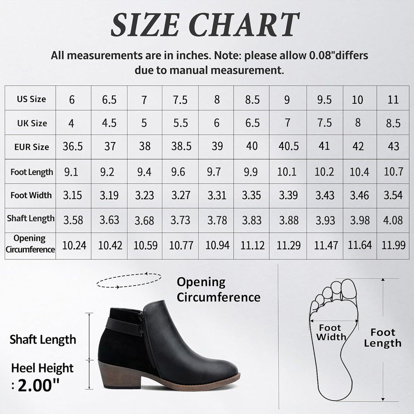 Jeossy Women's 9617 Fashion Boots Chunky Low Heel Western Boots Ankle Booties