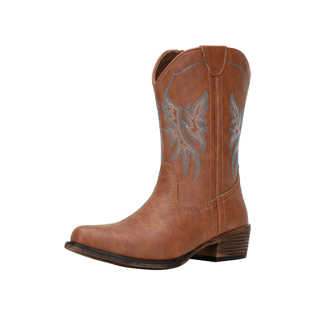 JEOSSY Women's 9806 Cowboy Boots, Western Cowgirl Mid Calf Embroidered Fashion Boots with Inside Zipper