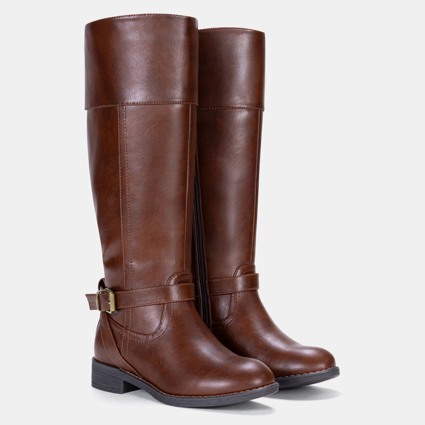 Women's 951+951W Knee High Riding Boots Metal Buckle Calf Boot