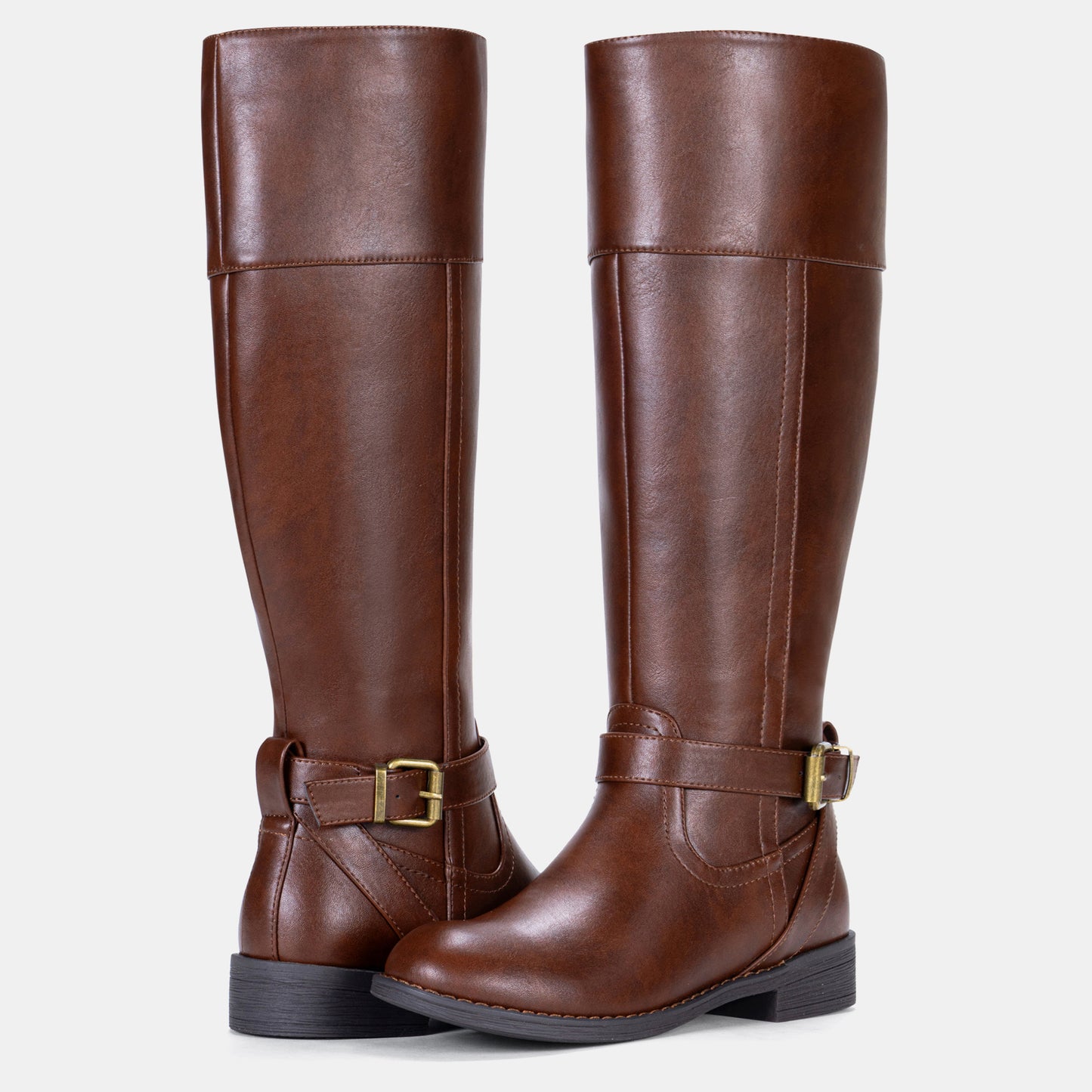 Women's 951+951W Knee High Riding Boots Metal Buckle Calf Boot