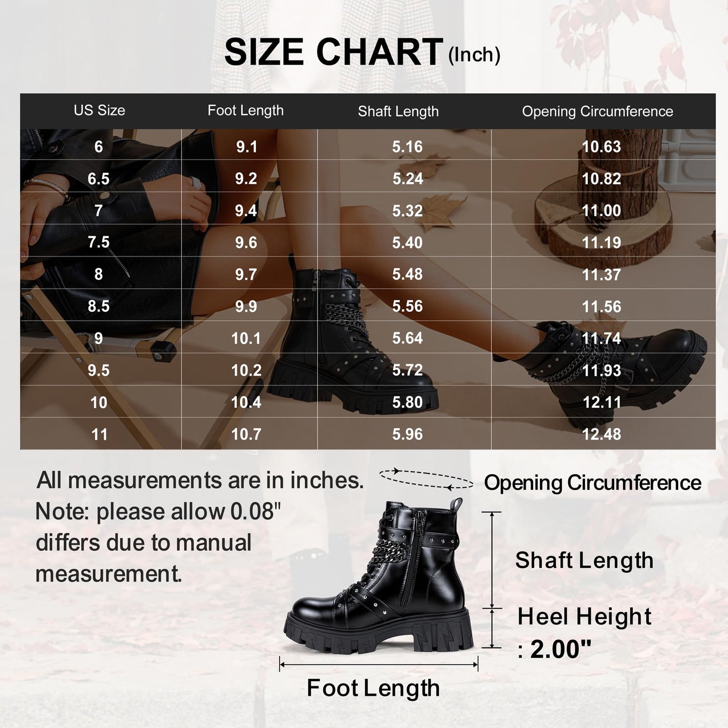 JEOSSY Women's 9620+9620L+9621 Chelsea Ankle Boots Fashion Lug Sole Platform Elastic Slip-on Booties
