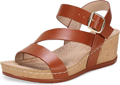 Jeossy Womens Wedge Platform Sandals 835+836 Open Toe Buckle Ankle Strap Summer Walking Wedges Sandal
