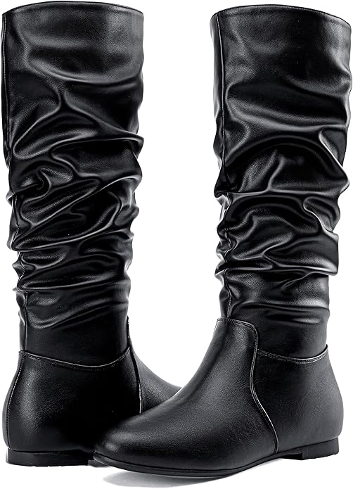 Jeossy Women's 941 Knee High Boots, Falt Slouch Boots, Tall Fall Boots Pull on