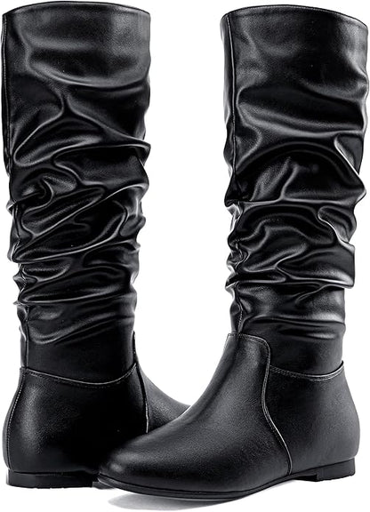 Jeossy Women's 941 Knee High Boots, Falt Slouch Boots, Tall Fall Boots Pull on