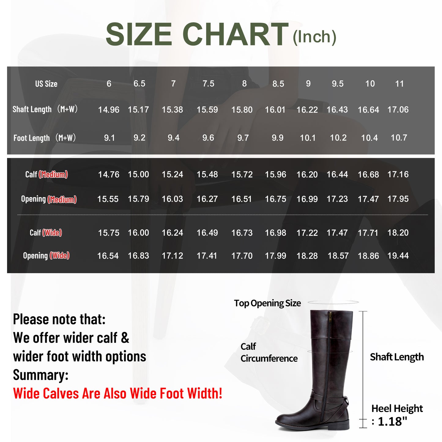 Women's 951+951W Knee High Riding Boots Metal Buckle Calf Boot