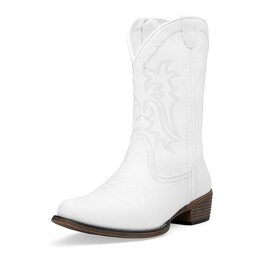 JEOSSY Women's 9806 Cowboy Boots, Western Cowgirl Mid Calf Embroidered Fashion Boots with Inside Zipper