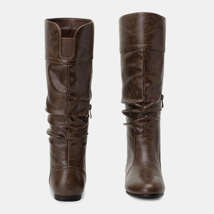 Jeossy Women's 9601+9601W Knee High Boots Tall Slouch Boots with Inside Zipper
