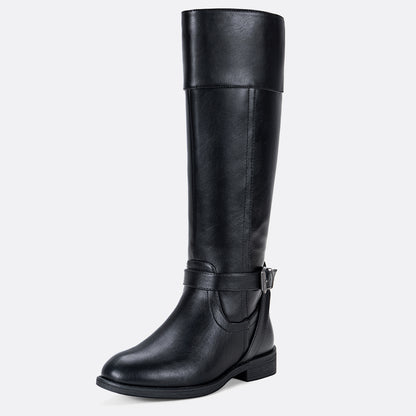 Women's 951+951W Knee High Riding Boots Metal Buckle Calf Boot