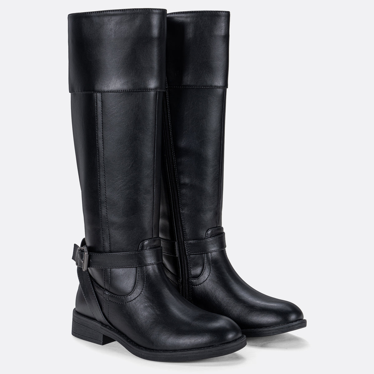 Women's 951+951W Knee High Riding Boots Metal Buckle Calf Boot