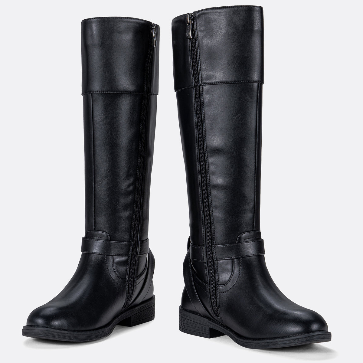 Women's 951+951W Knee High Riding Boots Metal Buckle Calf Boot
