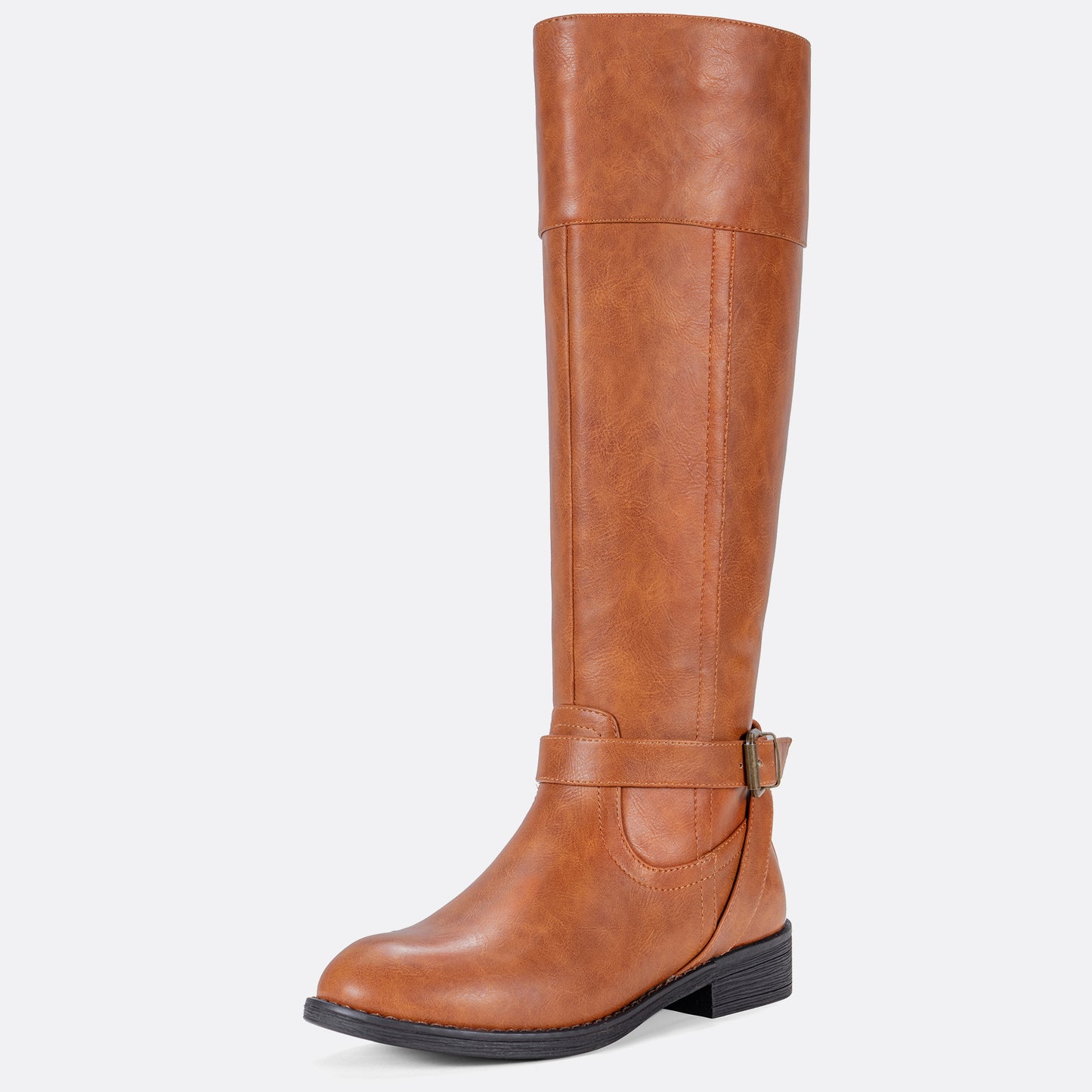 Women's 951+951W Knee High Riding Boots Metal Buckle Calf Boot