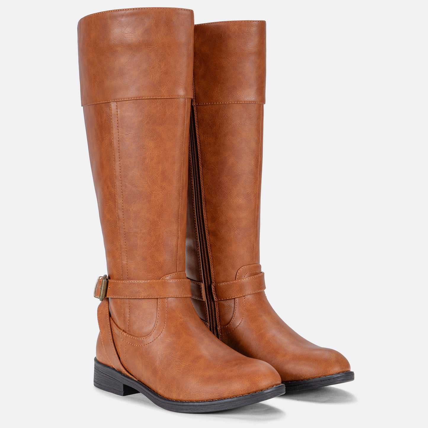 Women's 951+951W Knee High Riding Boots Metal Buckle Calf Boot