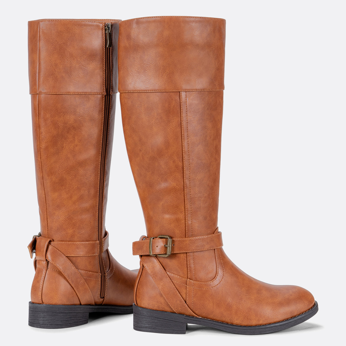 Women's 951+951W Knee High Riding Boots Metal Buckle Calf Boot
