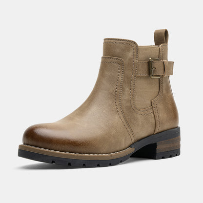 Jeossy Women's 9006 Ankle Boots Short Chelsea Booties for Women Low Heel with Zip