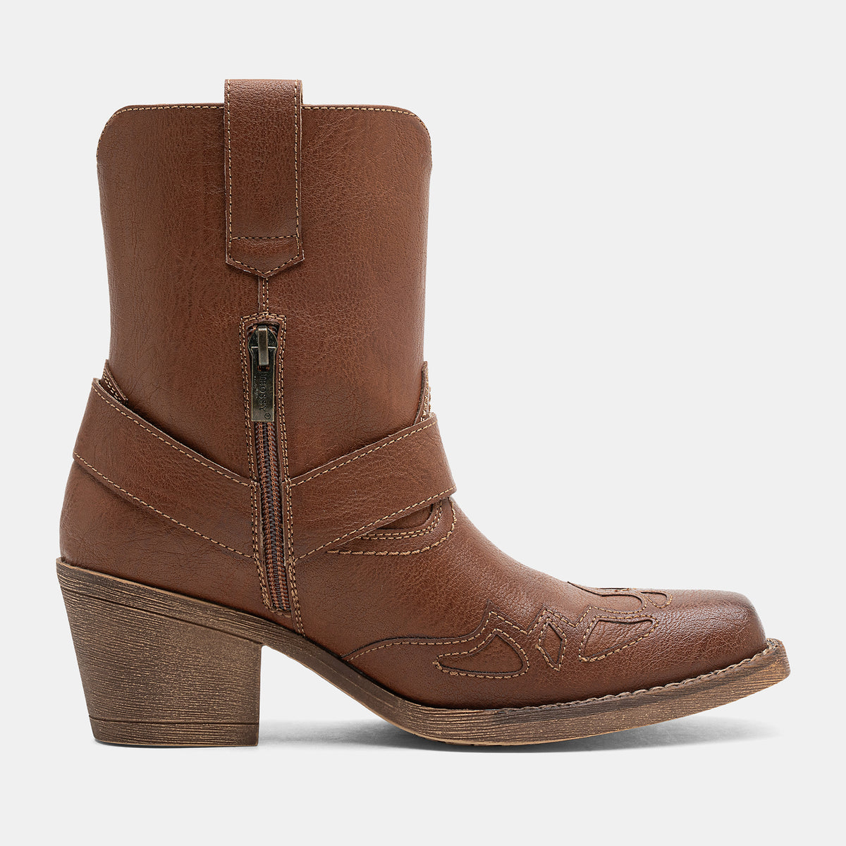 Jeossy 9206 Women's Western Ankle Booties with Studded Strap and Block Heel