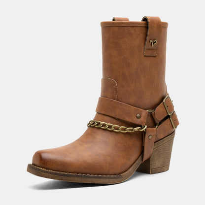 Jeossy 9205 Women's Western Ankle Booties with Studded Strap