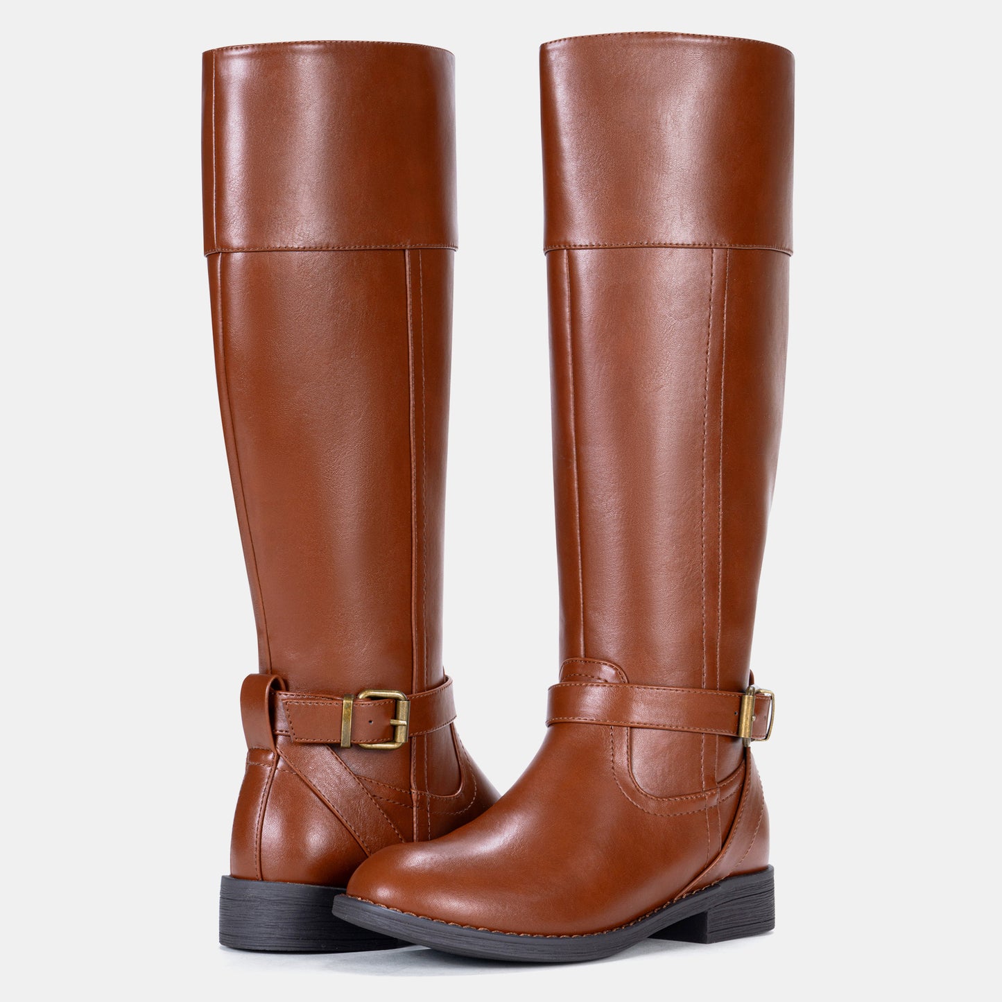 Women's 951+951W Knee High Riding Boots Metal Buckle Calf Boot