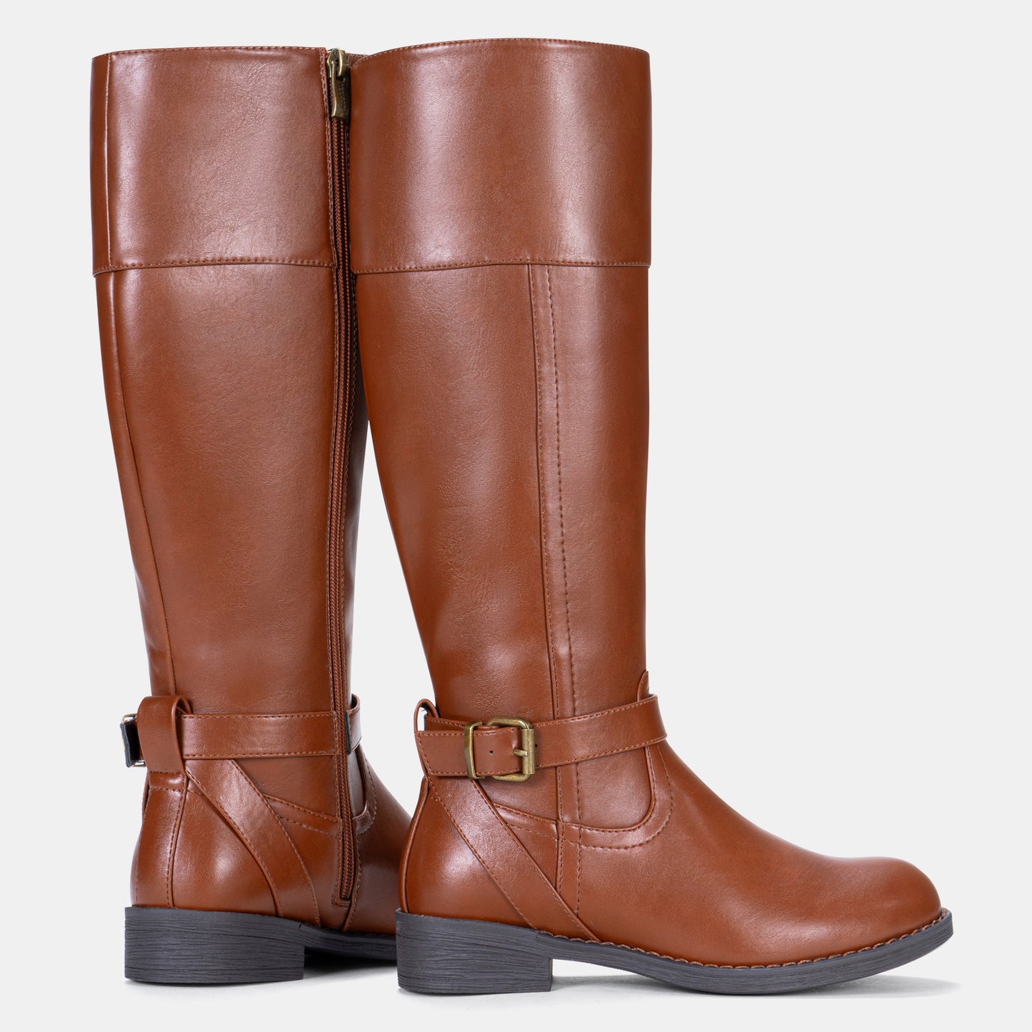 Women's 951+951W Knee High Riding Boots Metal Buckle Calf Boot