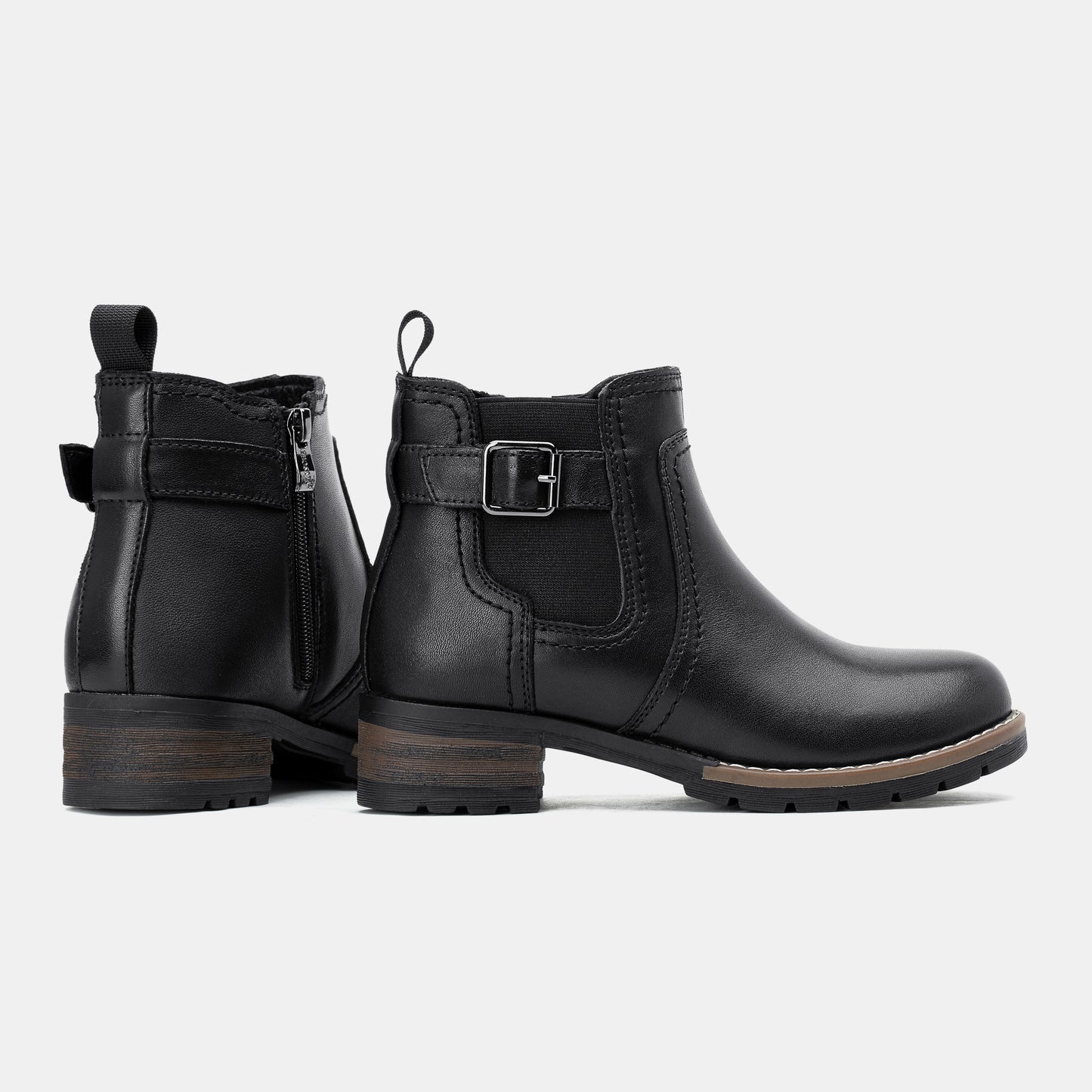 Jeossy Women's 9006 Ankle Boots Short Chelsea Booties for Women Low Heel with Zip