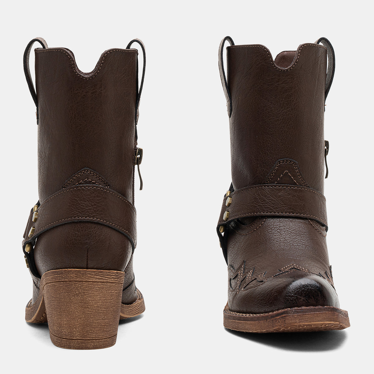 Jeossy 9206 Women's Western Ankle Booties with Studded Strap and Block Heel