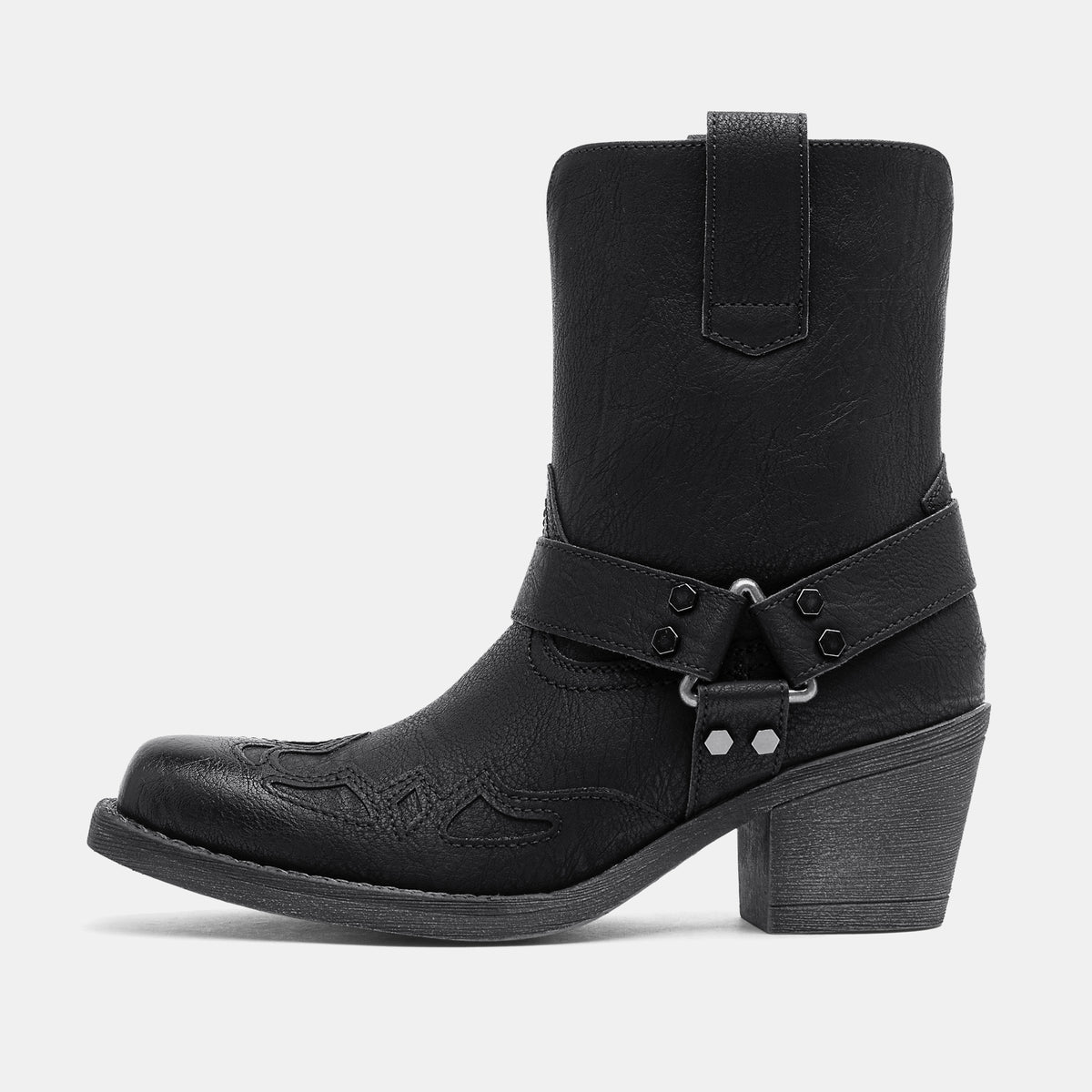 Jeossy 9206 Women's Western Ankle Booties with Studded Strap and Block Heel