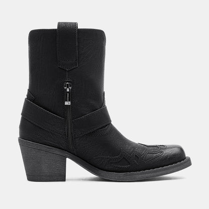 Jeossy 9206 Women's Western Ankle Booties with Studded Strap and Block Heel
