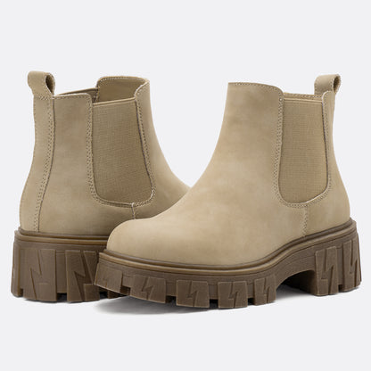 JEOSSY Women's 9620+9620L+9621 Chelsea Ankle Boots Fashion Lug Sole Platform Elastic Slip-on Booties