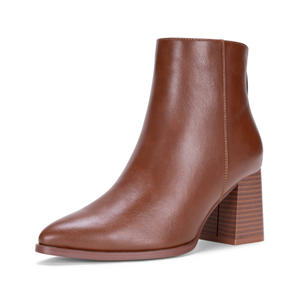 Jeossy Women's 9635 Chunky Heeled Ankle Boots | Pointed Toe Stacked Block Heel Booties