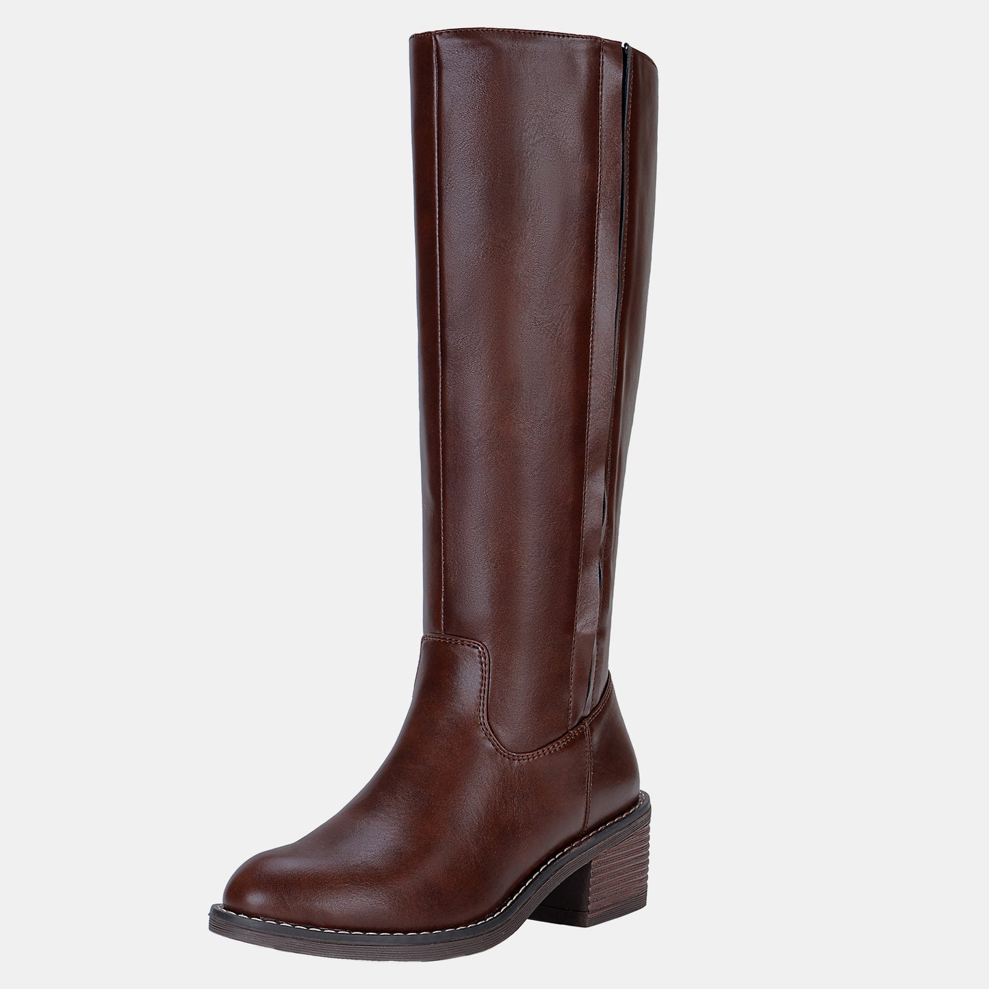 Jeossy 9661A Women's Low Block Heel Knee High Riding Boots