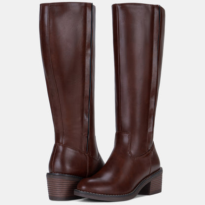 Jeossy 9661A Women's Low Block Heel Knee High Riding Boots