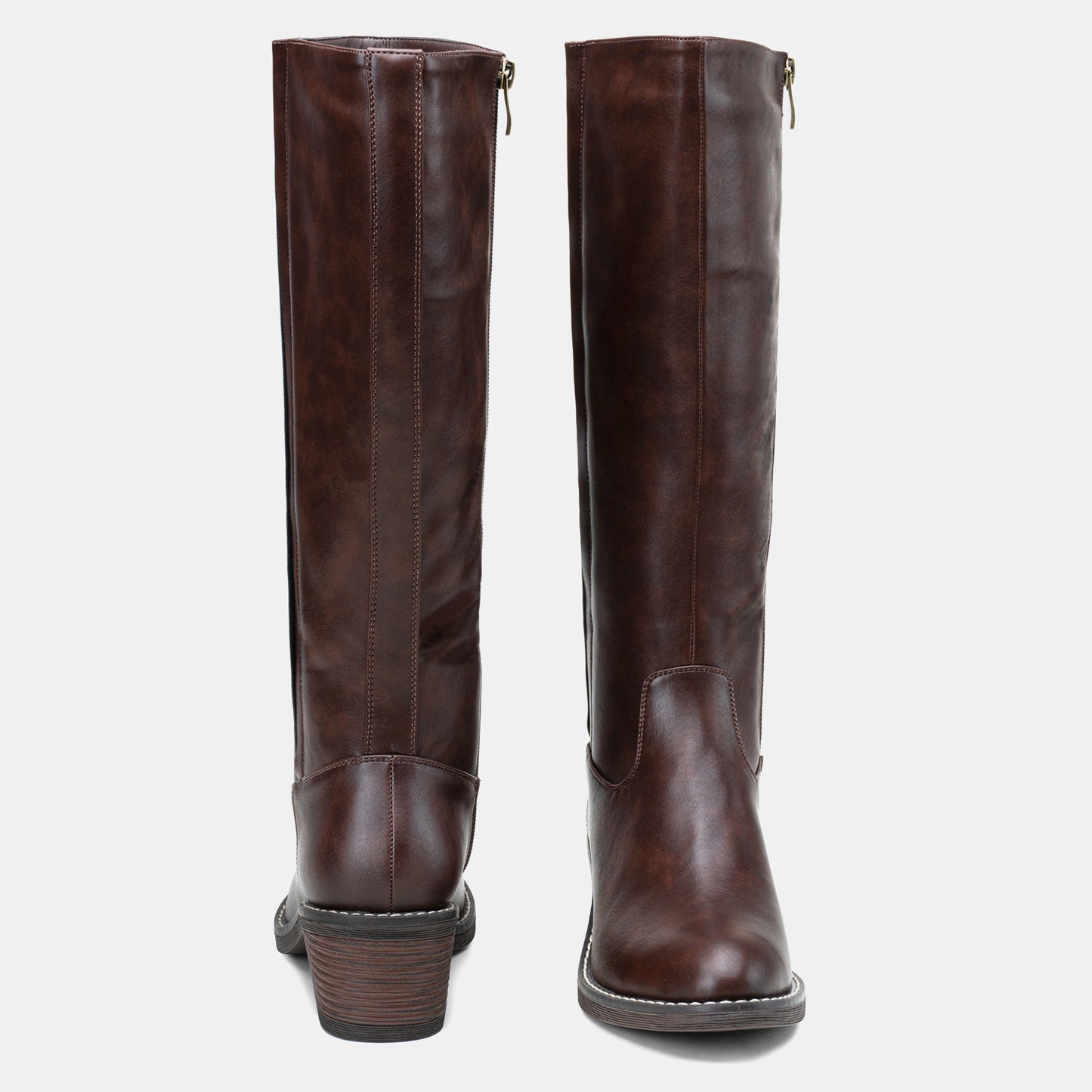 Jeossy 9661A Women's Low Block Heel Knee High Riding Boots