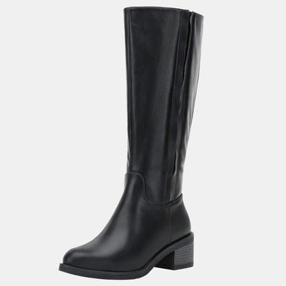 Jeossy 9661A Women's Low Block Heel Knee High Riding Boots