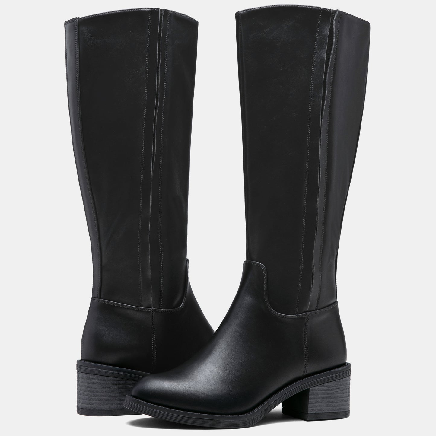 Jeossy 9661A Women's Low Block Heel Knee High Riding Boots