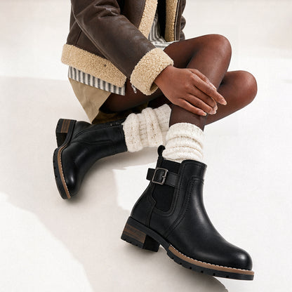 Jeossy Women's 9006 Ankle Boots Short Chelsea Booties for Women Low Heel with Zip