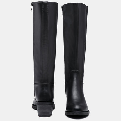 Jeossy 9661A Women's Low Block Heel Knee High Riding Boots