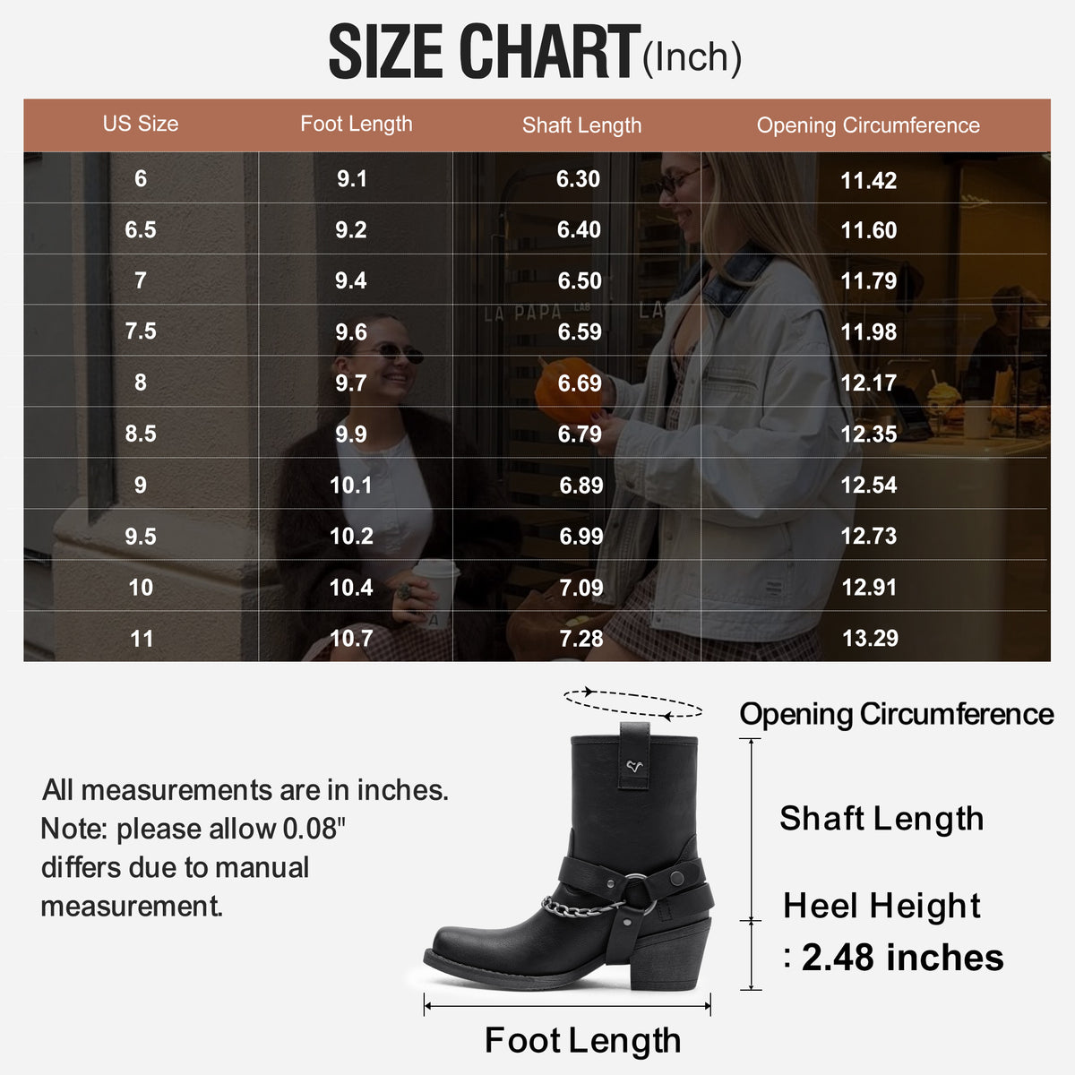 Jeossy 9205 Women's Western Ankle Booties with Studded Strap