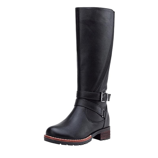 Jeossy Women's 9659 Knee High Boots, Riding Horse Tall Boots with Elastic Band and Side Zipper