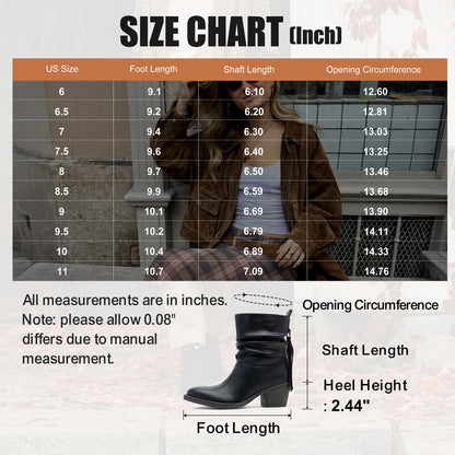 Jeossy 9203 Women's Slouchy Ankle Boots, Square Toe Low Block Heel Tassel