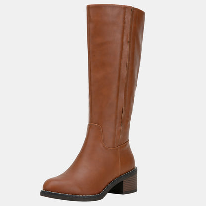 Jeossy 9661A Women's Low Block Heel Knee High Riding Boots