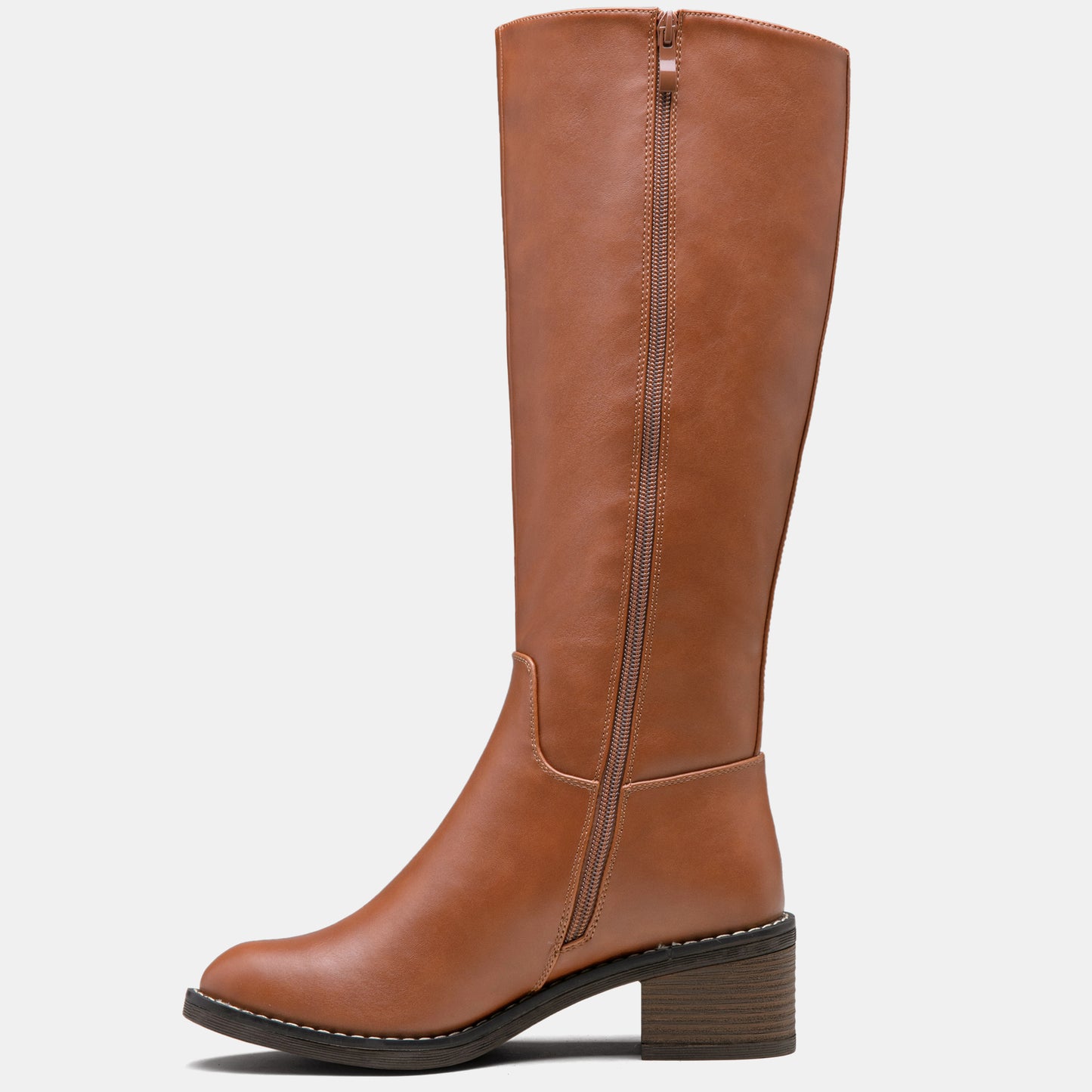 Jeossy 9661A Women's Low Block Heel Knee High Riding Boots