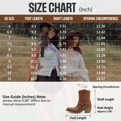 Jeossy 9206 Women's Western Ankle Booties with Studded Strap and Block Heel