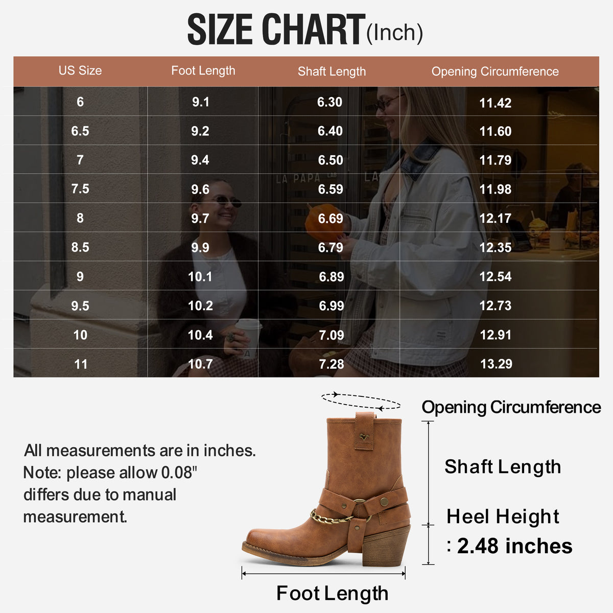 Jeossy 9205 Women's Western Ankle Booties with Studded Strap