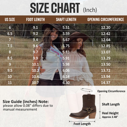 Jeossy 9206 Women's Western Ankle Booties with Studded Strap and Block Heel