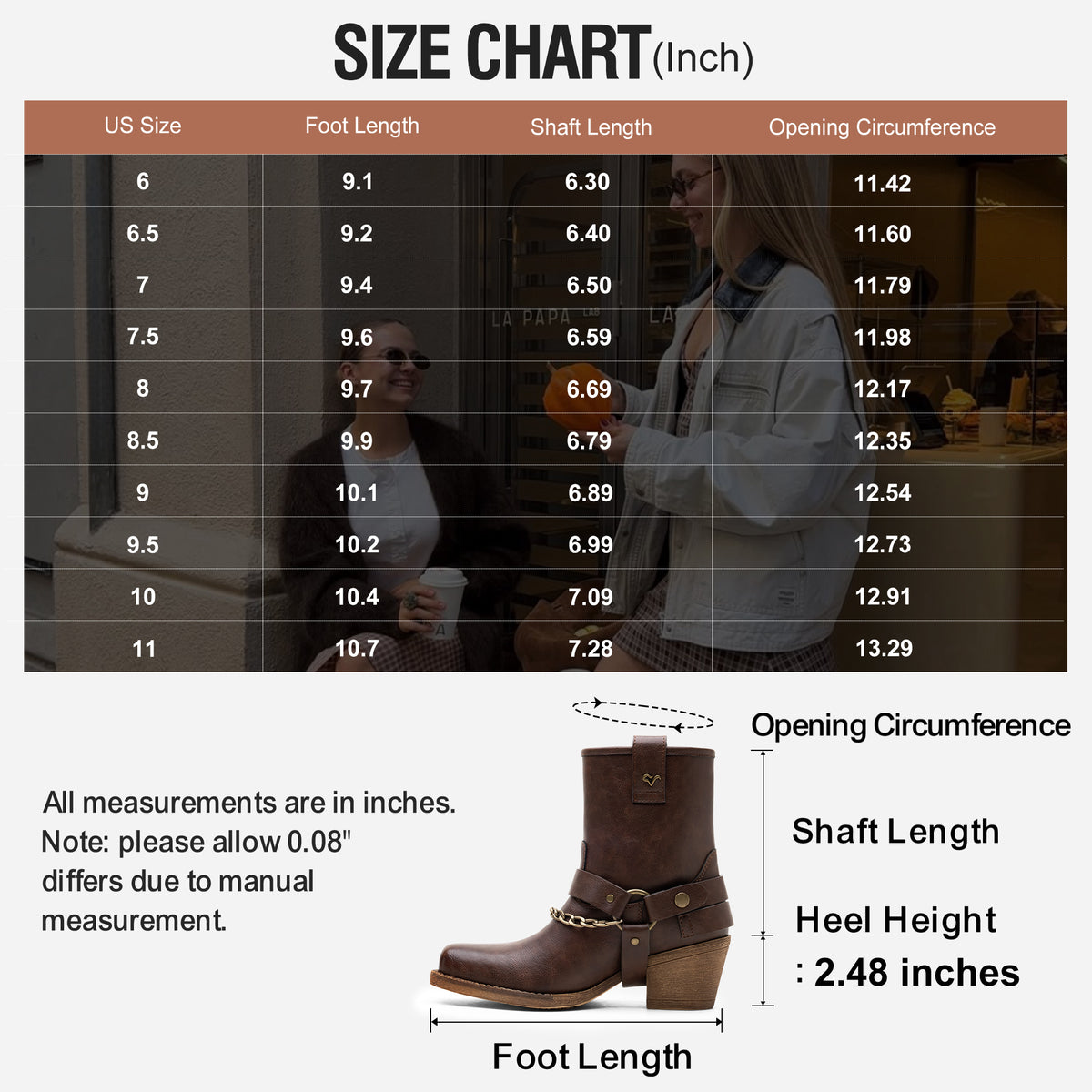 Jeossy 9205 Women's Western Ankle Booties with Studded Strap