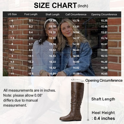 Jeossy Women's 9601+9601W Knee High Boots Tall Slouch Boots with Inside Zipper