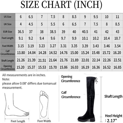 Jeossy Women's 990 Over the Knee High Boots Platform Thigh High Boots Round Toe Long Boots for Women